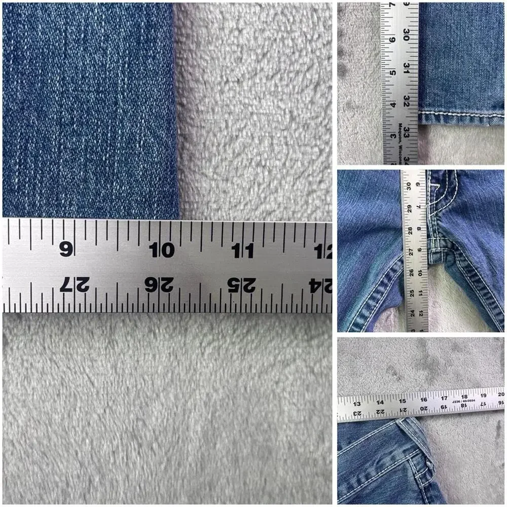 Vintage True Religion Joey Jeans Men’s 31x33 Low Rise Flare Blue Made USA Y2K